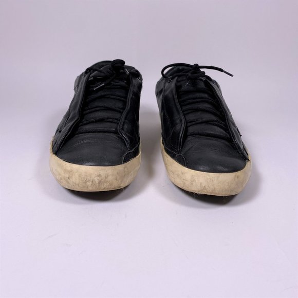GOLDEN GOOSE Black Leather Super-Star Sneakers - Picture 1 of 7